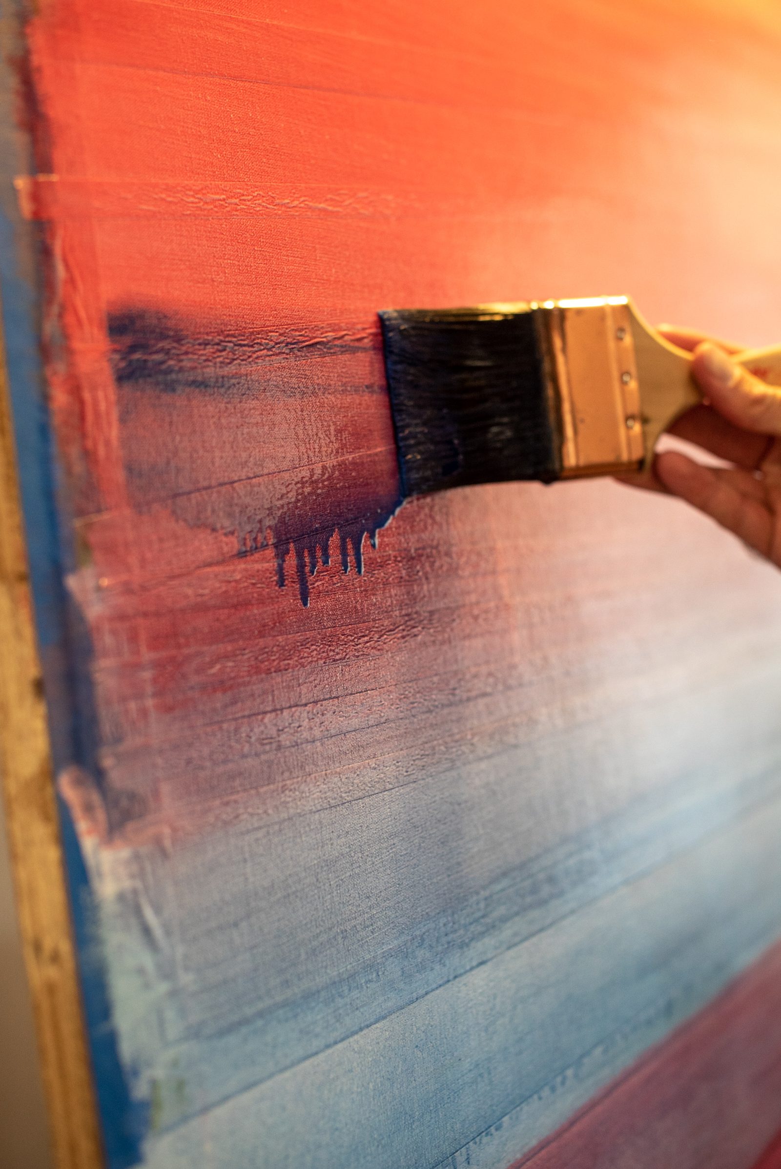 Blending a field, wet on wet